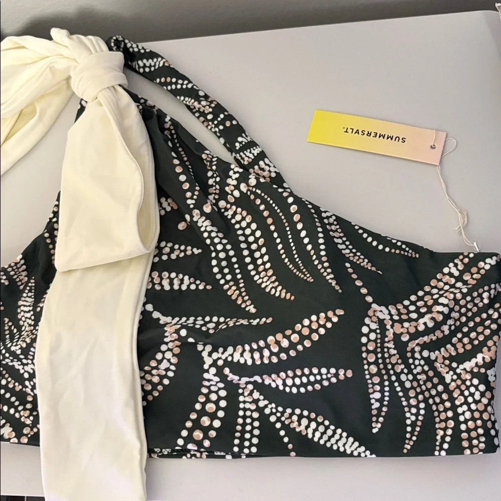 ❌SOLD❌NWT [Summersalt] Bow One-Shoulder Sidestroke Swimsuit Swim Top Women’s 10 - Picture 4 of 12
